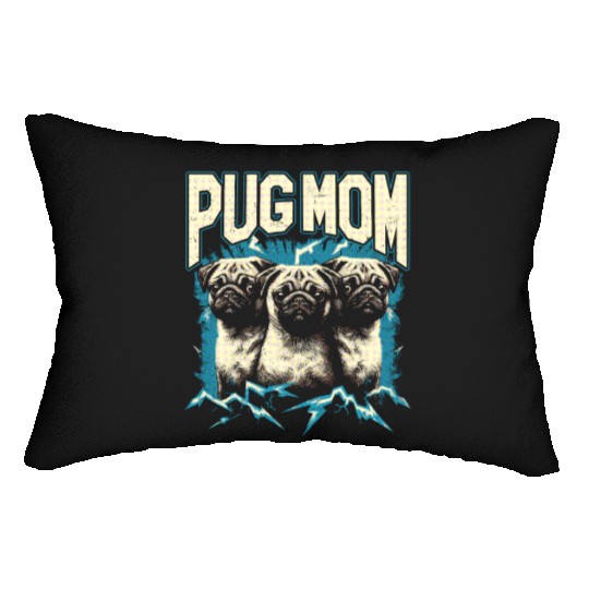 Pug Mom Bootleg Lumbar Pillows