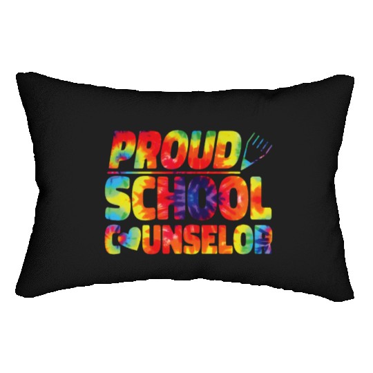 School Counselor Tie Dye Proud Lumbar Pillows