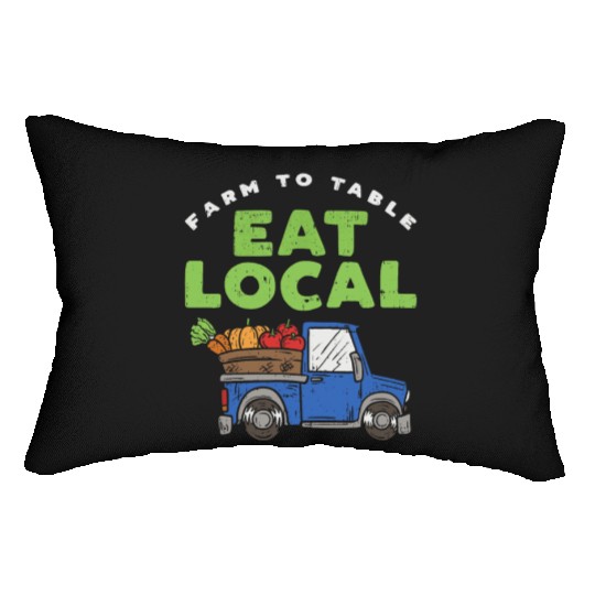 Farmers Market I Eat Local I Organic Food Lumbar Pillows