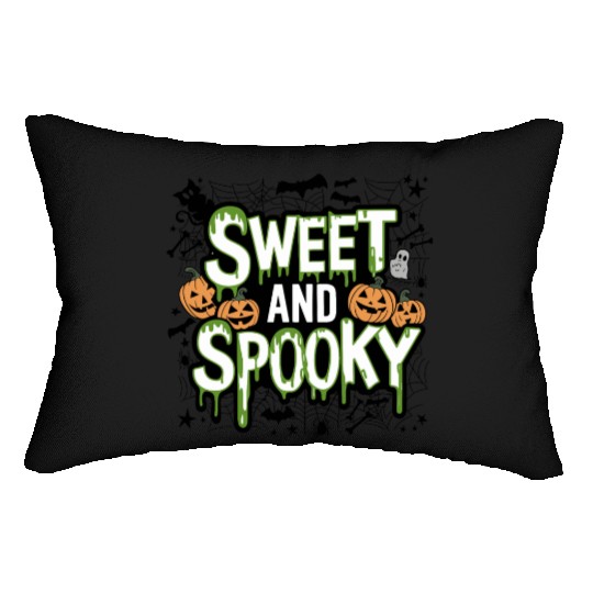 Sweet and Spooky - Sweet Halloween Saying Lumbar Pillows