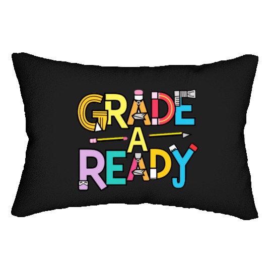Grade A Ready, Back to school art Lumbar Pillows
