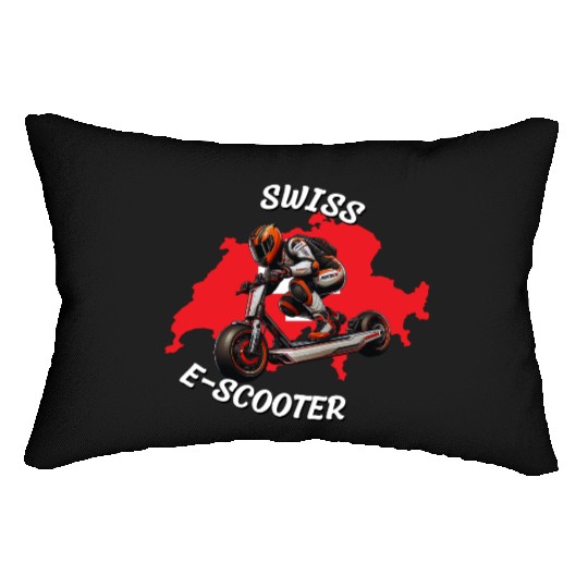 Swiss e-scooter rider Switzerland sport desing Lumbar Pillows