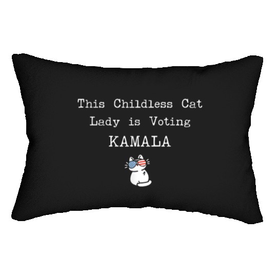 This Childless Cat Lady is Voting Kamala Election Lumbar Pillows