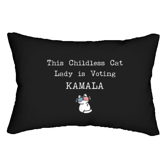 This Childless Cat Lady is Voting Kamala Election Lumbar Pillows
