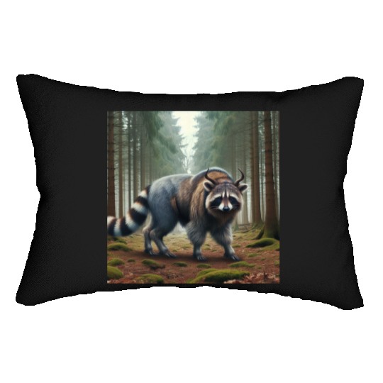 The raccoon-buffalo Lumbar Pillows