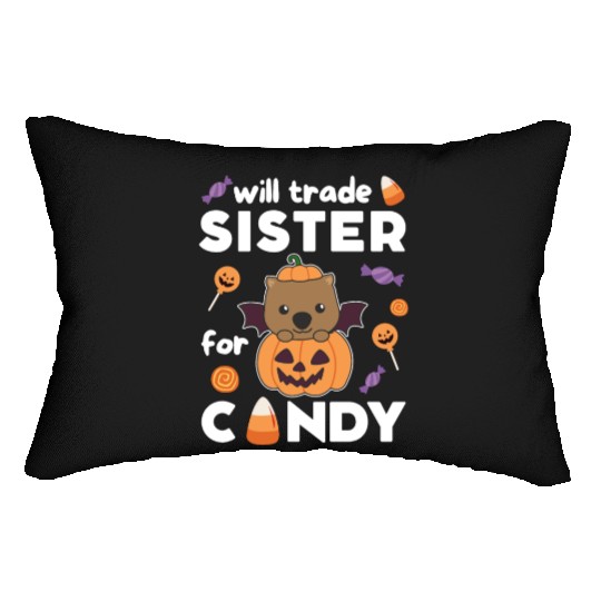 Wombat Halloween Trade Sister For Candy Lumbar Pillows