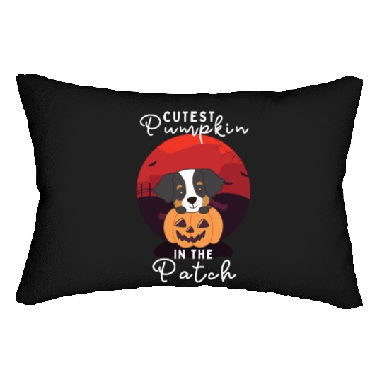 Bernese Mountain Dog Cutest Pumpkin In The Patch Lumbar Pillows