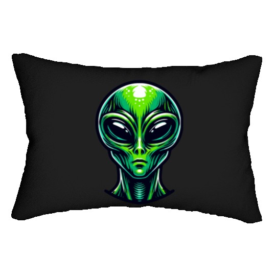 Green Alien Lumbar Pillows