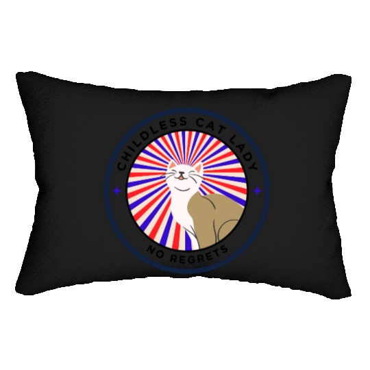 Childless cat lady. no regrets Lumbar Pillows
