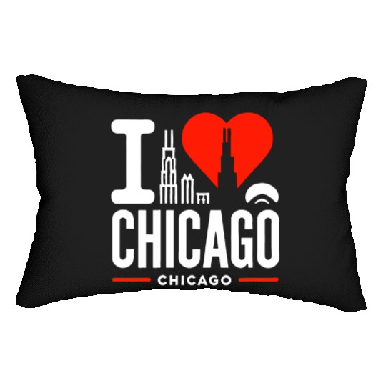 I Love Chicago The Windy City Chi-Town Lumbar Pillows