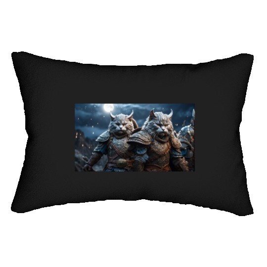 Viking cat lover scandinavia nordic norse valhalla Lumbar Pillows