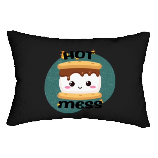 Hot Mess Kawaii S'more Meme Lumbar Pillows
