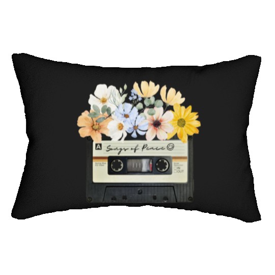 Songs of peace cassette tape Lumbar Pillows