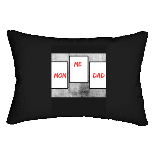 Family Love Trio: Mom, Me, and Dad Frames Lumbar Pillows