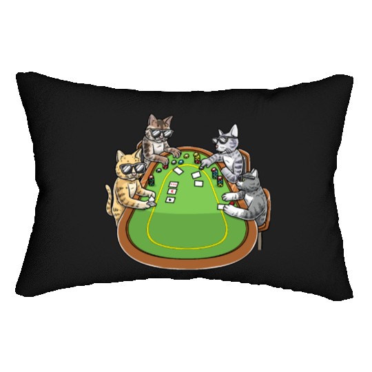 Poker Cats for Cat Lovers and Poker Players Lumbar Pillows