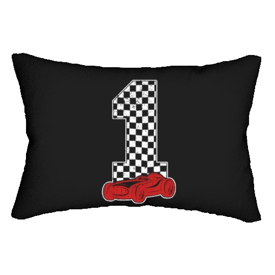 01 Year Old Pit Crew Boy Car Racing 1st Birthday Lumbar Pillows