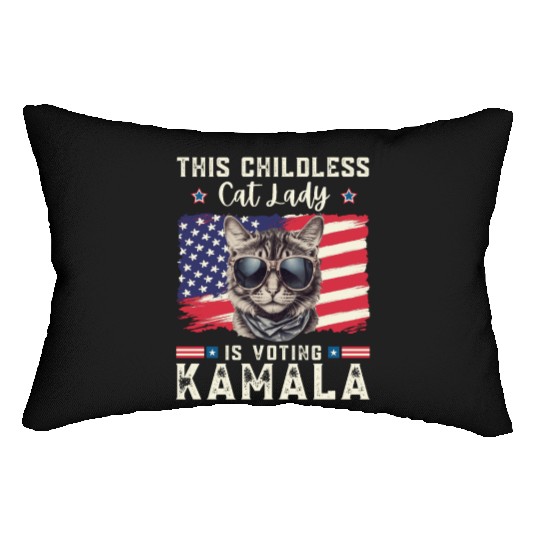 This childless Cat lady for kamala Harris 2024 Lumbar Pillows