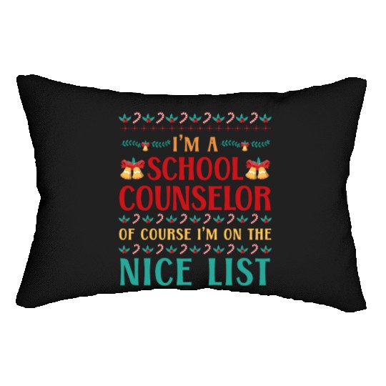 School Counselor Christmas Ugly Lumbar Pillows