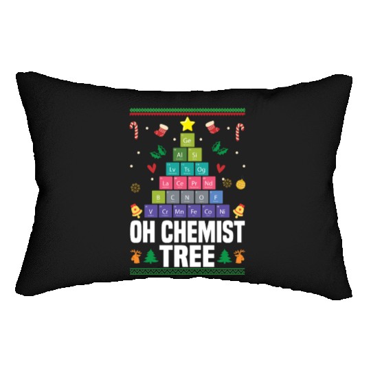 Christmas Tree Chemistry Science Periodic Table Lumbar Pillows