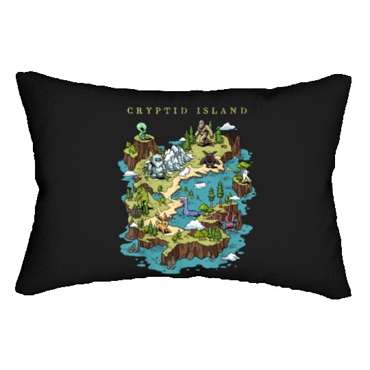 Cryptid Bigfoot Loch Ness Monster Mothman Jersey Lumbar Pillows