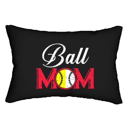 Softball Mom Funny Mommy Mother's Day Lumbar Pillows