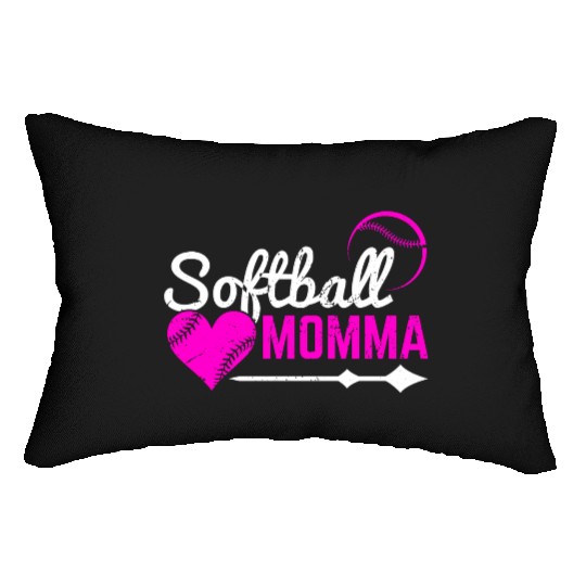 Softball Momma Mom Funny Mommy Mother's Day Lumbar Pillows