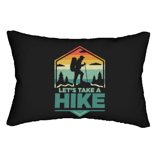 Let's Take A Hike Hiking Hiker Lumbar Pillows