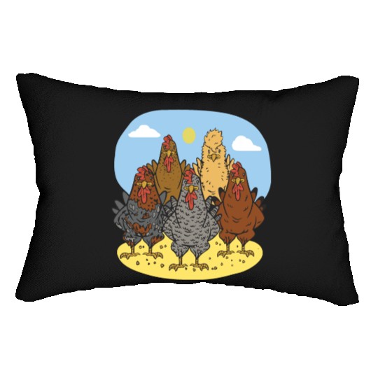 Chickens in the Farm Design Chicken Farmer Lumbar Pillows