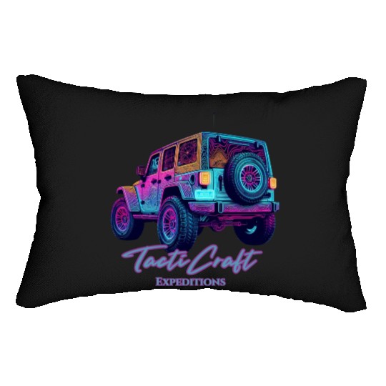 Jeep rear view topographical Lumbar Pillows