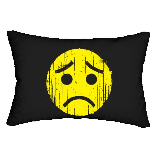 Depressed Emoticon Lumbar Pillows
