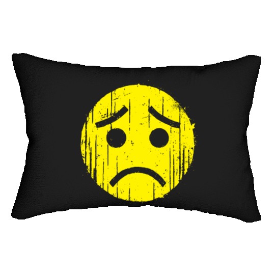 Depressed Emoticon Lumbar Pillows