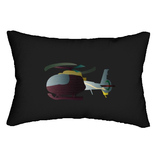 EC 130 Aircraft Graphic Illustration Lumbar Pillows