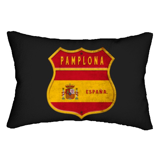 Pamplona Spain coat of arms flag Lumbar Pillows