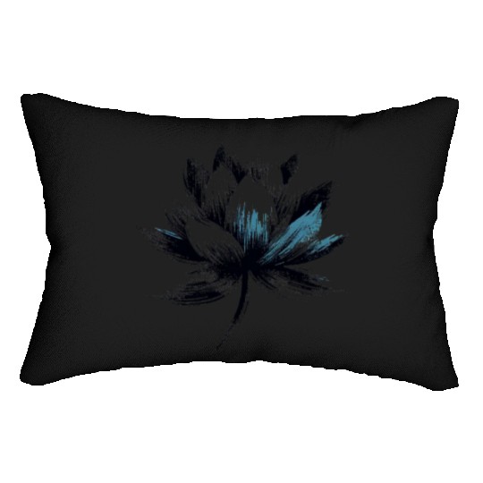 Modern Lotus with Brushstroke Effect 1 Lumbar Pillows