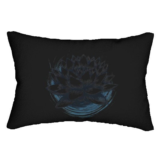 Modern Lotus with Brushstroke Effect 3 Lumbar Pillows