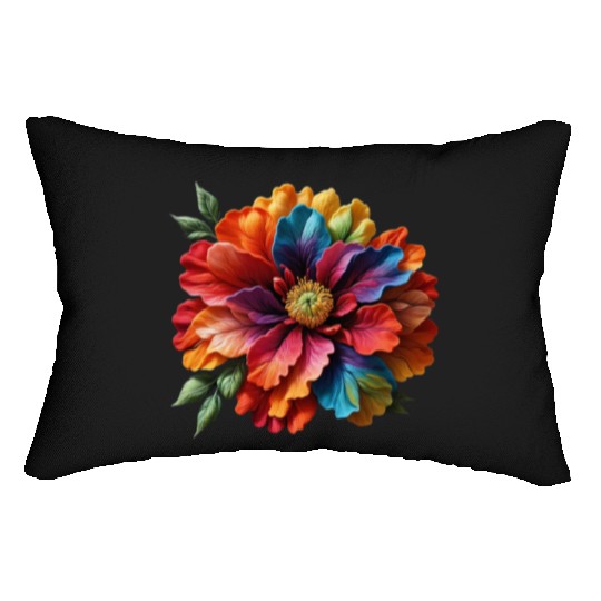 Vibrant Spectrum Bloom Lumbar Pillows