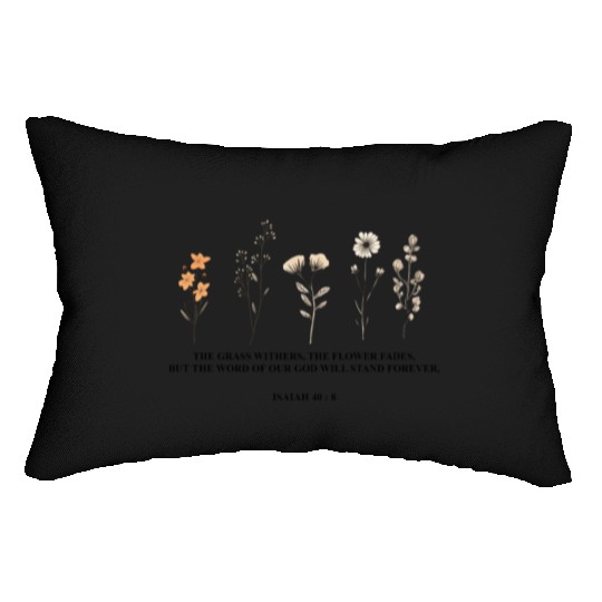 Wild Flowers Bible Verse Floral Religious Lumbar Pillows