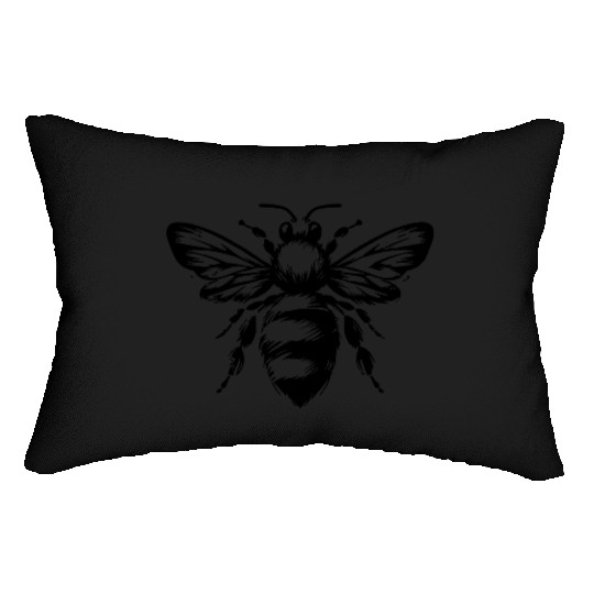 Honey Bee Insect Art Vector path4 Lumbar Pillows