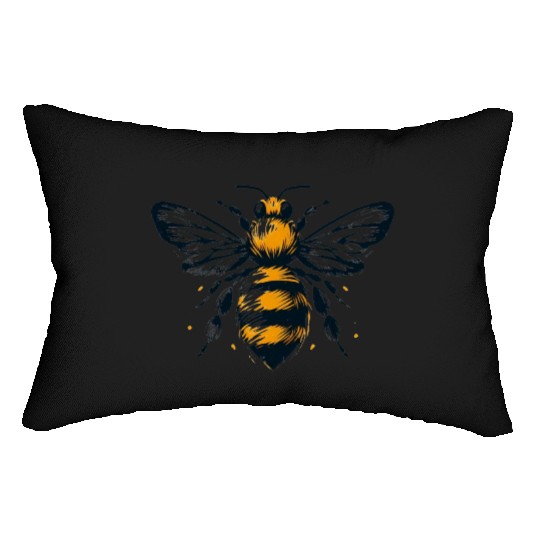 Honey Bee Insect Art 2 Lumbar Pillows