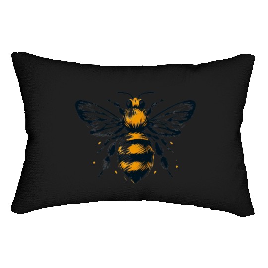 Honey Bee Insect Art 2 Lumbar Pillows