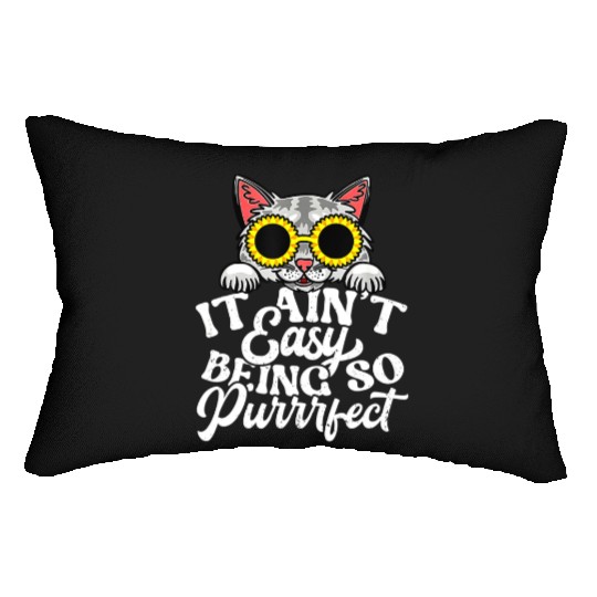 Funny cat cat lover ee cat owner cat Lumbar Pillows