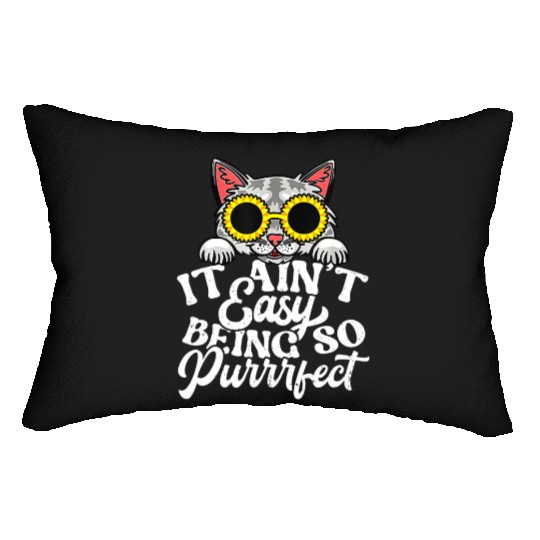Funny cat cat lover ee cat owner cat Lumbar Pillows