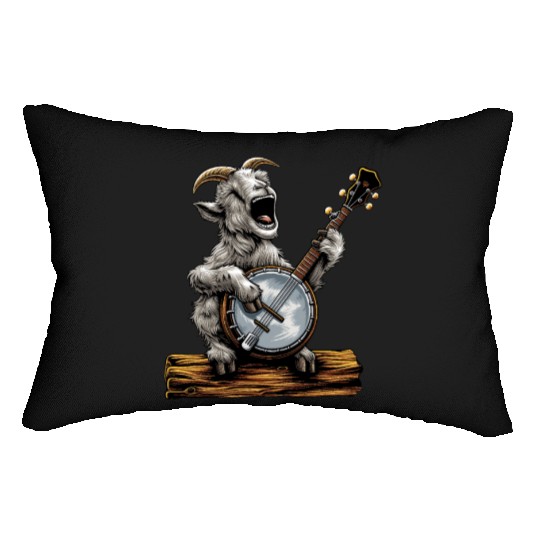 Goat Farm Animal Farmer Bluegrass Banjo Player Lumbar Pillows