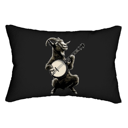 Goat Farm Animal Farmer Bluegrass Banjo Player Lumbar Pillows