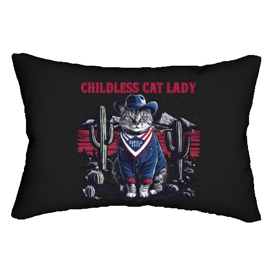 Childless Cat Lady For Kamala Lumbar Pillows