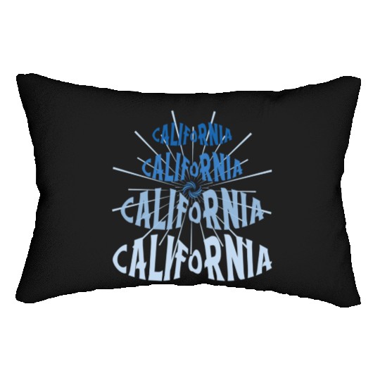 California West Coast Golden State Blue Graphic Lumbar Pillows