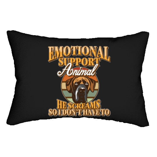 Emotional Support Animal Great Dane Companion Lumbar Pillows