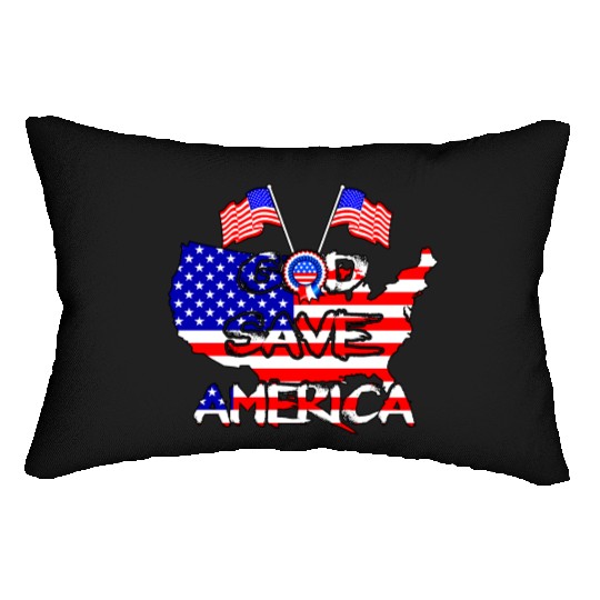 god save america flags stars Lumbar Pillows