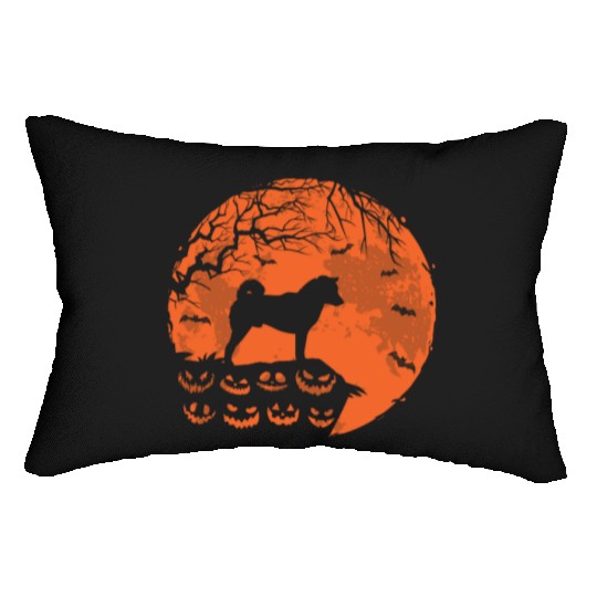 Shiba Inu And Moon Halloween Funny Dog Lover Gift Lumbar Pillows
