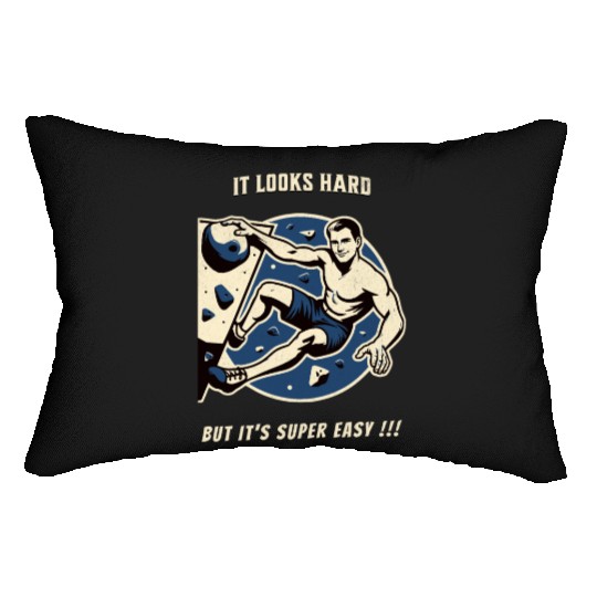 Climbing bouldering vintage Lumbar Pillows funny saying